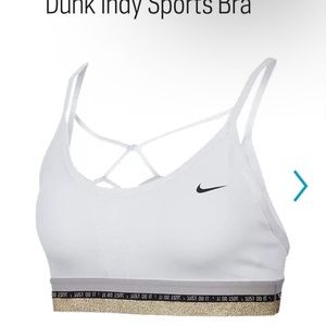 Nike Womens Glam Dunk Indy Sports Bra LG but fits like Medium white